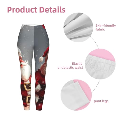 Leggings de compresión de Papá Noel para mujer con tacto suave 6