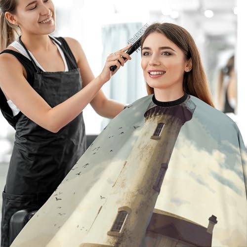 Capa para Corte de Cabello Old Lighthouse 66.9x56.7 in miniatura 5