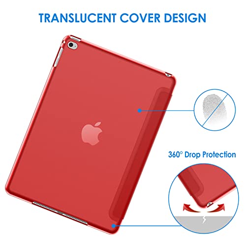 Image of JETech Case for iPad Air 2 (2nd Generation), Smart Cover Auto Wake /Sleep (Red)