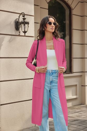 Image of GRACE KARIN Essential Solid Open Front Maxi Long Knitted Cardigan Sweater for Women
