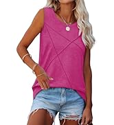 WIHOLL Summer Tank Tops for Women Loose Fit Crew Neck Casual Sleeveless Tops 2025 Trendy