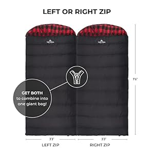 Teton Celsius XXL, 0 Degree Sleeping Bag, All Weather Sleeping Bag for Adults, Camping Made Easy and Warm. Stuff Sack Included, Black, Left Zip — photo 2 of 6