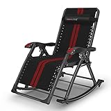 Sessel Schaukelstuhl Hause Liege Klappbett Alter Mann Balkon Freizeit Stuhl Kühlen Stuhl Kann 200 Kg Tragen Faul Couch Outdoor Lounge Sessel Stühle & Strandkörbe ( Color : Black , Size : 180*51*90cm )