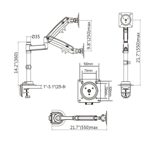 Support de moniteur H100 pour grand écran 35 pouces de bureau - 5