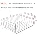 Tebery 2 Pack White Under Shelf Wire Basket Hanging Storage Baskets, Under Cabinet Add-on Storage Racks Slide-in Baskets Organizer for Kitchen Pantry Desk Bookshelf