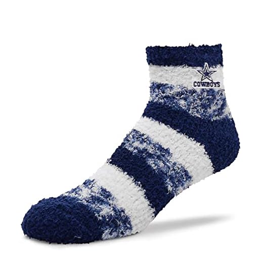 FBF Women's NFL Football Cozy Soft Sleep Socks (Dallas Cowboys - Blue, Adult One Size)