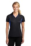 Sport-Tek Women's LST655 Micropique Sport Wick Polo, Black/ True Royal, XL