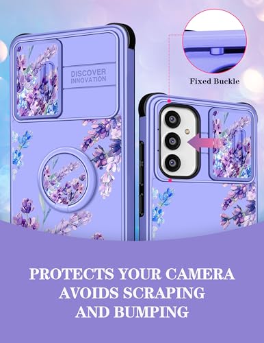Coque Samsung A54 5G fleurs violettes pour protéger vos objectifs des rayures - 3