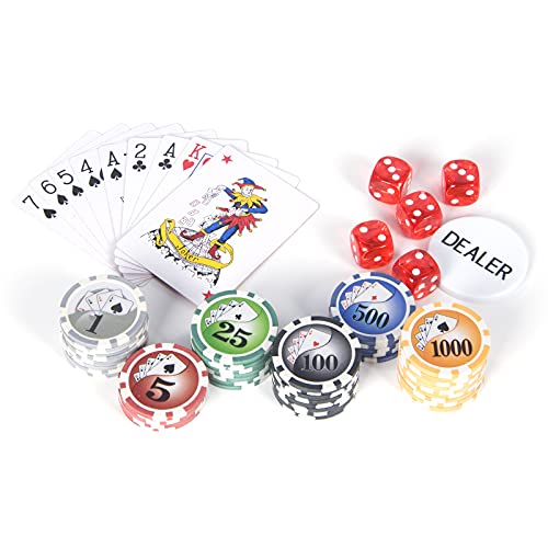 Zoocen Poker Chips Set- 300Pcs Poker Chips With Leather Case, 11.5 Gram Chips Set #TOP1