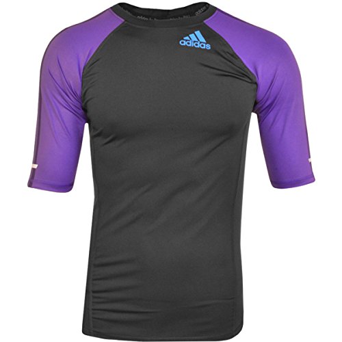 adidas MMA Rash Guard (Black/Purple, Small)
