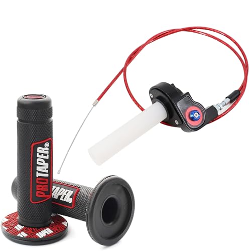7/8 22mm Twist Throttle Universal Motorcycle Handlebar Grips Cable for 110 125 150 200 250 cc Dirt Pit Bike