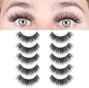 The Black Python False Eyelashes,Faux Mink Eyelashes, 3D Natural Layered Effect,Comfortable and Soft,Handmade Lashes Wispies,Environmental Silk Lashes,Reusable Natural Look False Eyelashes for Makeup