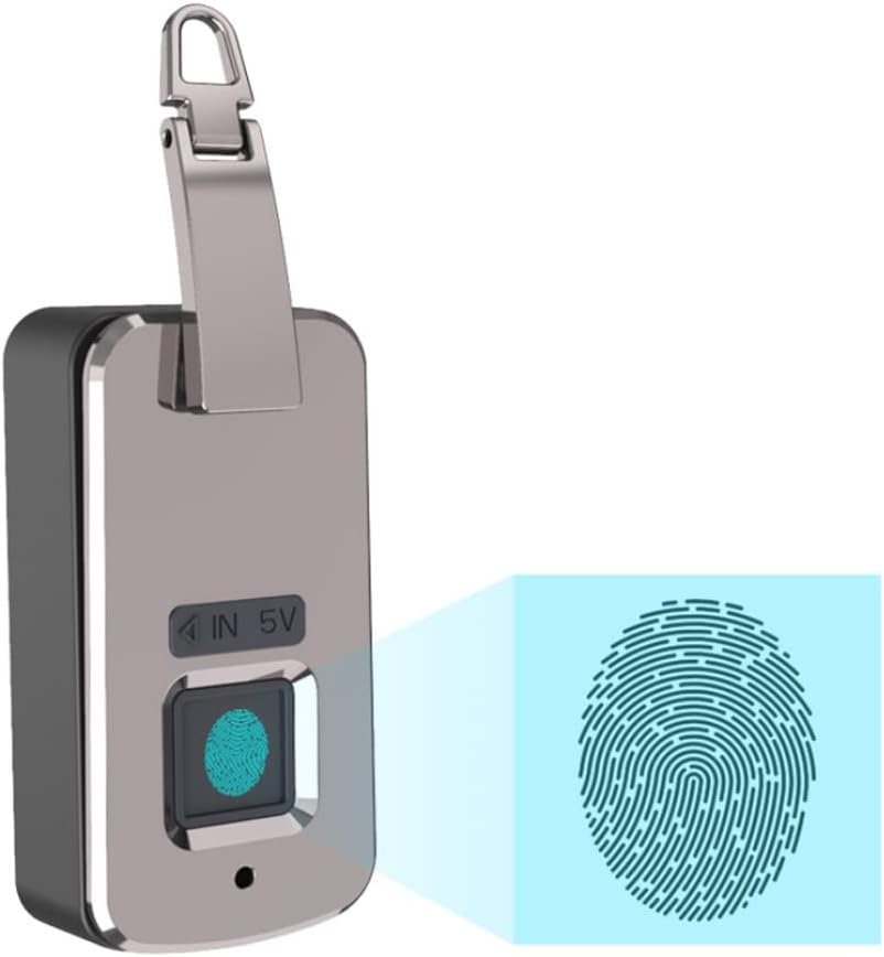 Portable Mini Padlock Smart Fingerprint Lock Anti-Theft Door Charging Electric for Suitcase Backpack Handbags(D)
