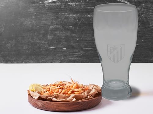 CyP Brands – Atlético de Madrid, Bierglas, Glas, langlebig und spülmaschinen- und mikrowellengeeignet, Fassungsvermögen 565 ml, offizielles Produkt
