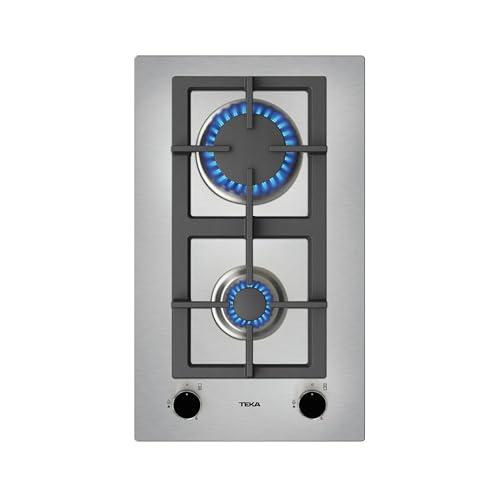 Teka EFX 30.1 2G AI AL CI NAT – Placa Modular con 2 Quemadores, de Gas Natural, Autoencendido Integrado, Parrillas de Fundición, Combinable, Color Acero Inoxidable