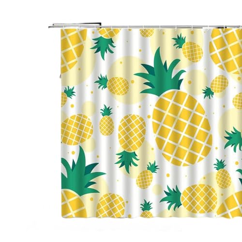 Rideau de douche ananas pour créer une déco de bain exotique