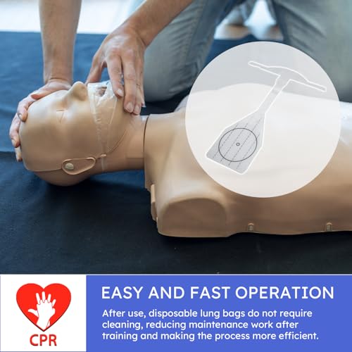 100Pcs Disposable CPR Adult Manikin Lung Bags, Compatible with Prestan Professional Manikin, Ideal Replacement Lung Bags for CPR & EFR Training Manikins - Thumbnail 4