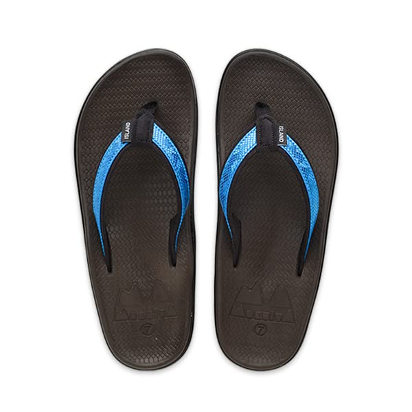 Island Slipper Women’s Mokulua Alohi Fabric Thong Flat Sandal (MB522OL-TQGL-6)