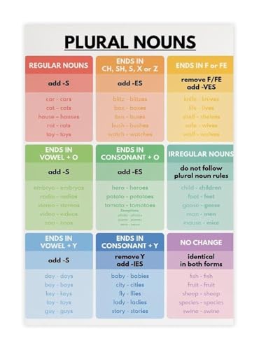 BHBHCPZGR English Grammar Rules Metal Sign For Plural Nouns Guide