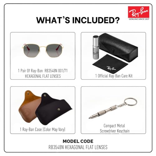 Image of Ray-Ban RB3548N HEXAGONAL FLAT LENSES Sunglasses w /Official Eyewear Kit