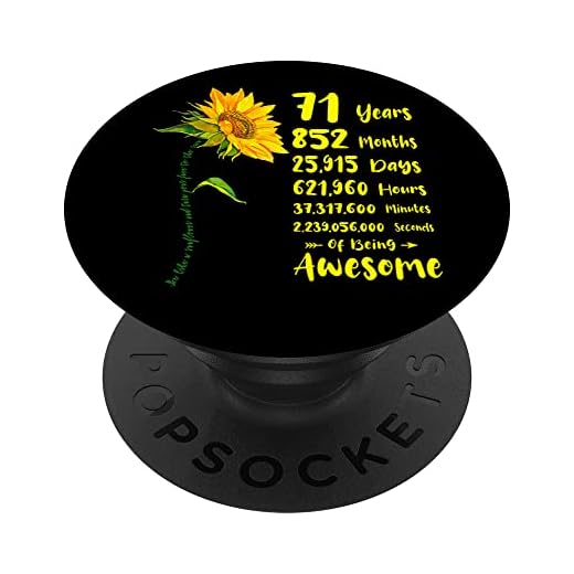 71 cumpleaños 71 años de ser impresionante ser como un girasol PopSockets PopGrip Intercambiable