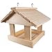 Produktbild Vogelhaus Holz Vogelfutterhaus wetterfest - Futterhaus für Vögel zum Aufhängen Vogelhäuschen Futterhäuschen groß Futterstation 30x28x25 cm
