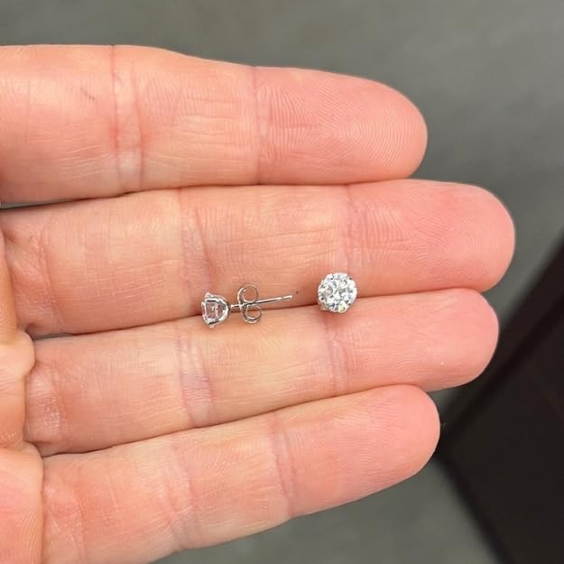 Pompeii 1 Carat (ctw) Diamond Studs in 14k White or Yellow Gold Lab Grown (HI,VS)3