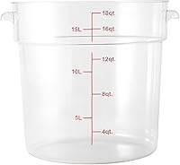 Vista 8 de Restaurantware Met Lux - Contenedores de almacenamiento de alimentos de 18 cuartos de galón, 10 recipientes redondos de almacenamiento comercial