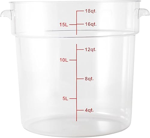 Miniatura 8 de Restaurantware Met Lux - Contenedores de almacenamiento de alimentos de 18 cuartos de galón, 10 recipientes redondos de almacenamiento comercial,