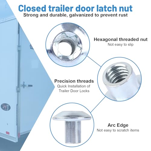 Image of Fuoequl Trailer Hasp Bolt Kit, for Trailer Cam Action Hasp 8 pcs | fit 5 /16 inch-18 Carriage Bolts, Torx Barrel Nuts, Zinc Plated Steel