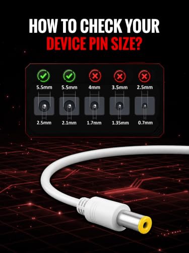 Image of 12V 2A Power Adapter, Power Supply for Router, LED Strip, CCTV Camera, Modem, Set Top Box /DTH Box, DIY Boards, 5.5mm Jack, 24 Watt DC Output (White) (2, Amps)