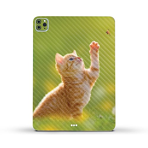 Image of MightySkins Carbon Fiber Skin Compatible with Apple iPad Pro 11 inch M2 4th Gen (2022) Full Wrap Kit - Kitty Dreams | Protective, Durable Textured Carbon Fiber Finish | Easy to Apply | Made in The USA