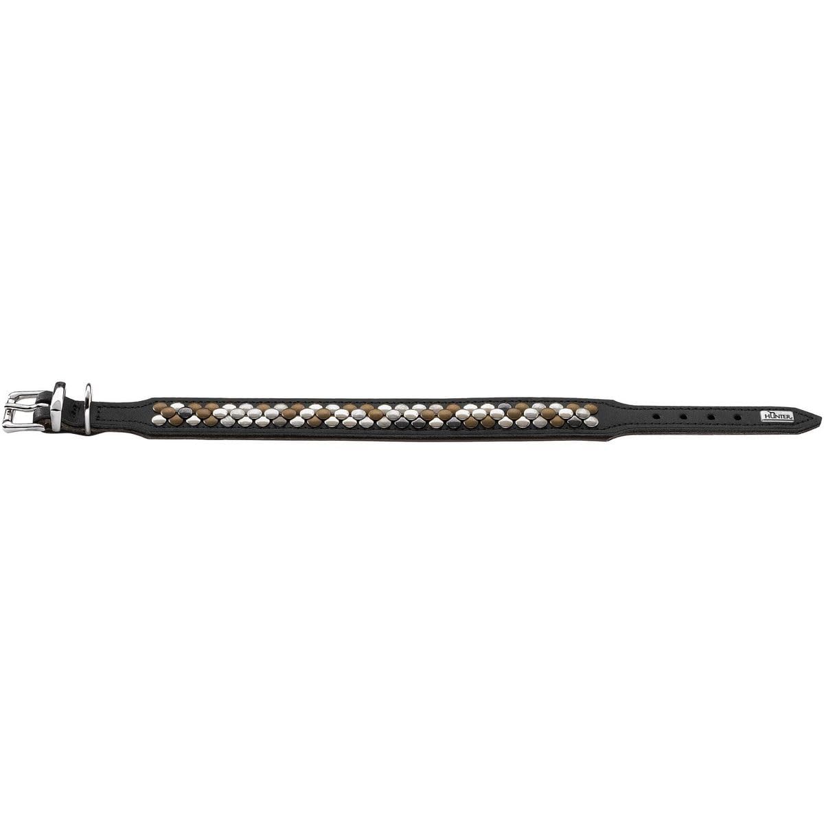 HUNTER Arizona UP Dog Collar Colour: Black, Sturdy Cowhide Leather, Luxurious Rivet Decoration, Soft and Robust, Unique - Image 2