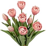 Facile à utiliser : véritables tulipes artificielles qui peuvent être lavées. Les remplissages de vases créatifs DIY pour les compositions florales ajoutent de la vitalité à la pièce. Chaque tige de tulipe artificielle mesure environ 39 cm de haut et s'adapte à un vase de taille moyenne. Il peut être utilisé comme cadeau de pendaison de crémaillère, bouquets de mariée, bureaux, salons, cuisines, bars, cafés, fêtes prénatales ou nature morte.