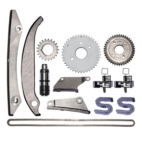 Timing Chain Kit Timing Cam Sprocket Timing Crank Sprocket Timing Chain Guide/Damper Timing Chain Timing Chain Tensioner for Chrysler Sebring 2001-2005 2.7L V6