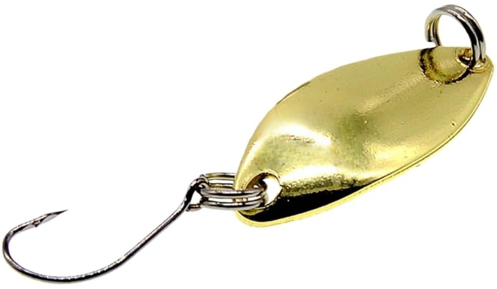 Trout Lures, 3cm/3g Multicolor Fishing Spoons with Single Hook, Sea Fishing Spinners for Salmon, Bass, Gold