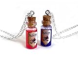 1 Poison Mini Bottle Necklace with Real Moving Liquid Inside - You Pick the Color - Charm Sleep Fore