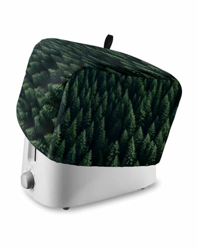 Forest Green Tree 4 Slice Toaster Cover Small Appliance Cover Toaster Dustproof Fingerprint Protectors Machine Washable, Spring Summer Wilderness Nature Landscape