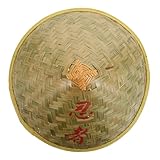 Cabilock Woven Conical Hat for Cosplay and Parties Asian Sun Hat Traditional Japanese Rice Farmer Design Sturdy Handmade Straw Cap for Garden and Fishing Use