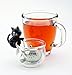 Joie Meow Tea Ball Infuser, Steep and Strain Loose Leaf Tea, Securely Sits on Side of Mug, Cute Cat Design, Stainless Steel, BPA-Free, Colors May Vary