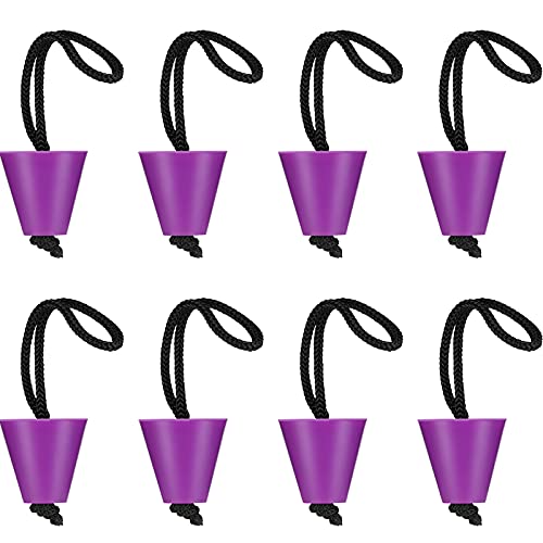 Sumind 8 Pieces 1. 57 Inch Universal Kayak Scupper Plug Kit Silicone Scupper Plugs Drain Holes Stopper Bung with Lanyard for Sit on Top Kayak Accessories(Purple)