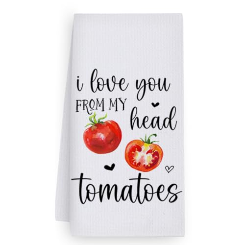 Geschirrtücher Rote Lebensmittel Tomate Handtücher Waffeltücher Küchentücher Geschirrhandtücher Saugfähige Trockentücher Küche Multi-Purpose Abtrockentücher Küche Handtuchset 4 Stück (40x60cm) – Bild 3