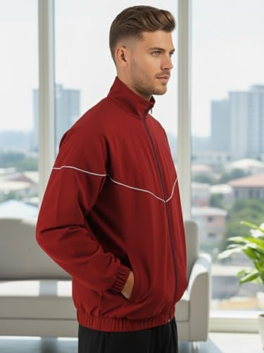 Image of CHKOKKO Sunscreen Jacket for Men Hooded Zipper Sports Jacket | UV Protection UPF 50+ | Sun Protective | Lightweight Breathable | Riding Biker | Outdoor Travel Gym Running