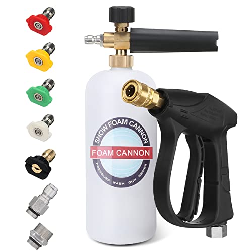 Foam Cannon Gun Kits Pressure Washer Gun with 5 Pressure Washer Nozzle Tips Snow Foam Lance Foam Blaster with1/4รขโฌย Quick Connector, M22-14mm and 3/8'' Quick Connector for 3000PSI Power Pressure Washer Foam Cannon Gun Kits Pressure Washer Gun with 5 Pressure Washer Nozzle Tips Snow Foam Lance Foam Blaster with1/4รขโฌย Quick Connector, M22-14mm and 3/8'' Quick Connector for 3000PSI Power Pressure Washer