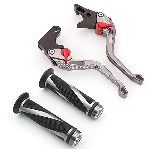 for Triumph Speed 400 Scrambler 400X 400 X 2023 2024 CNC Motorcycle Aluminum Brake Clutch Lever with Hand Grips Accessories(Gray)