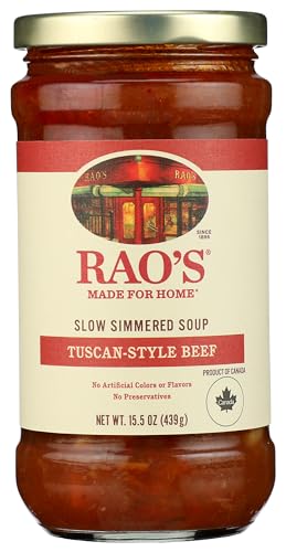 Image of Rao's Made for Home Tuscan Beef Soup, 16 oz, Traditional Italian Heat and Serve Soup, Made with Premium Quality Ingredients (Pack of 4)