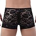 Cambkatl Men's Floral Lace Sheer Boxers Shorts See Through Bikini Sexy Lingerie Nightclub Underwear Shorts