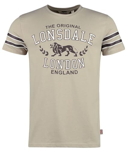 London BROUSTER Uomo T-Shirt Sabbia S 100% Cotone Regular