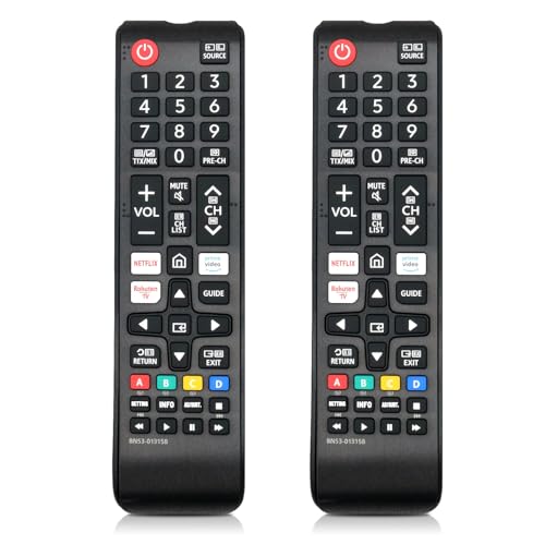 2 piezas de repuesto para mando a distancia Samsung universal con Netflix, botón Prime-Video Rakuten-TV compatible con todos los televisores inteligentes Samsung LED QLED SUHD UHD HDR LCD 4K Smart TV