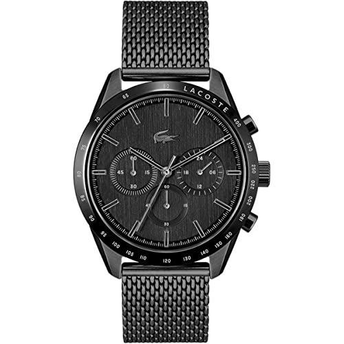 Lacoste Men's Black Dial Ionic Plated Black Steel Watch - 2011162